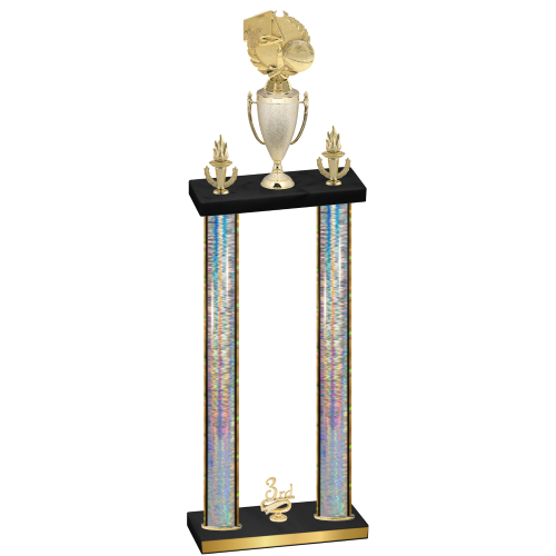 Double Silver Glacier Third Place Basketball Trophy