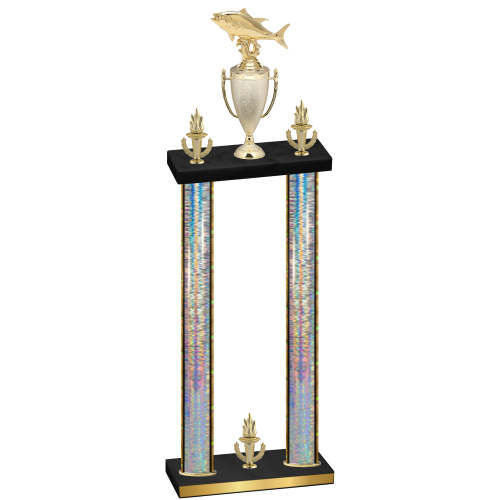 Double Silver Glacier Victory Fishing Trophy