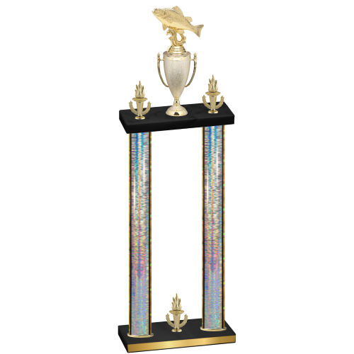 Double Silver Glacier Victory Fishing Trophy