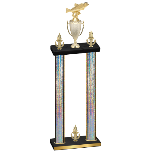 Double Silver Glacier Victory Fishing Trophy