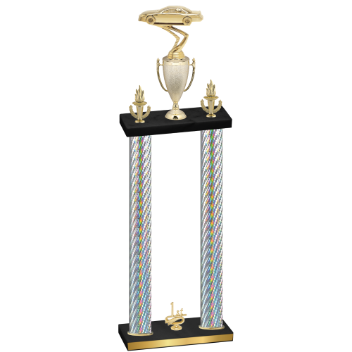Double Silver Carbon Fiber First Place Cars Trophy