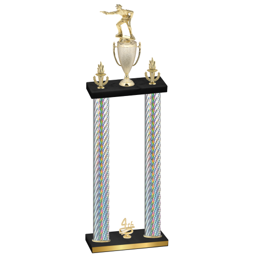 Double Silver Carbon Fiber Fourth Place Shooter Trophy