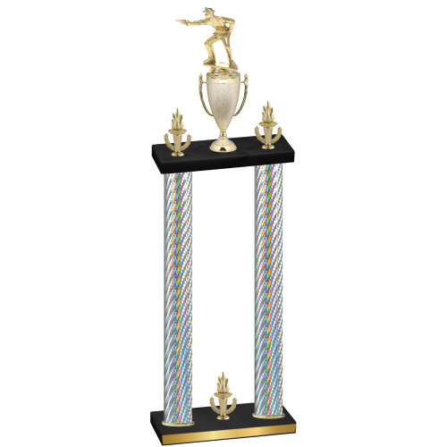 Double Silver Carbon Fiber Victory Shooter Trophy