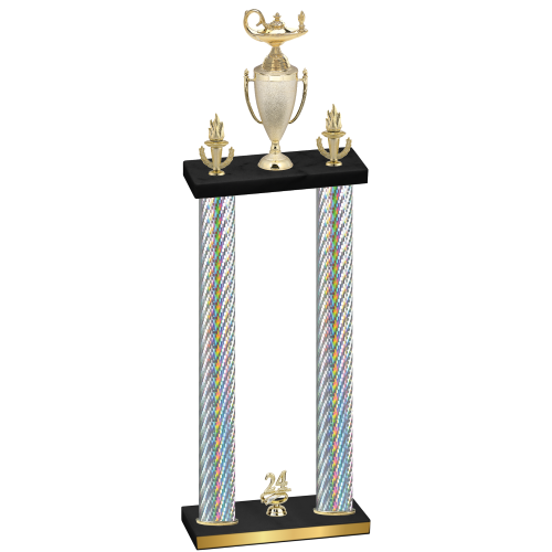 Double Silver Carbon Fiber Year Academics Trophy