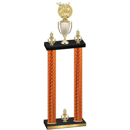 Double Orange Carbon Fiber Victory Bowling Trophy