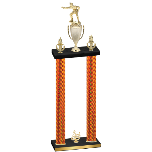 Double Orange Carbon Fiber Third Place Shooter Trophy