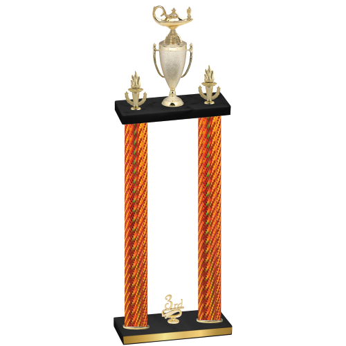 Double Orange Carbon Fiber Third Place Academics Trophy