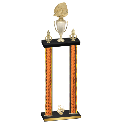 Double Orange Glacier Third Place Soccer Trophy