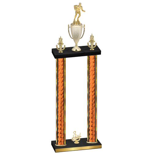 Double Orange Glacier Third Place Rugby Trophy
