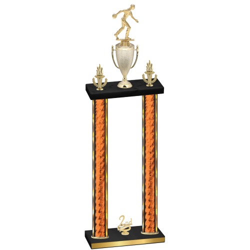 Double Orange Glacier Second Place Bowling Trophy