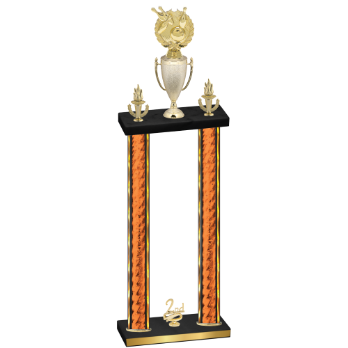 Double Orange Glacier Second Place Bowling Trophy