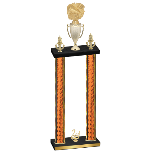 Double Orange Glacier Second Place Cheerleading Trophy