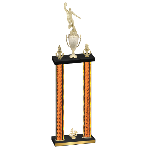 Double Orange Glacier Fourth Place Basketball Trophy