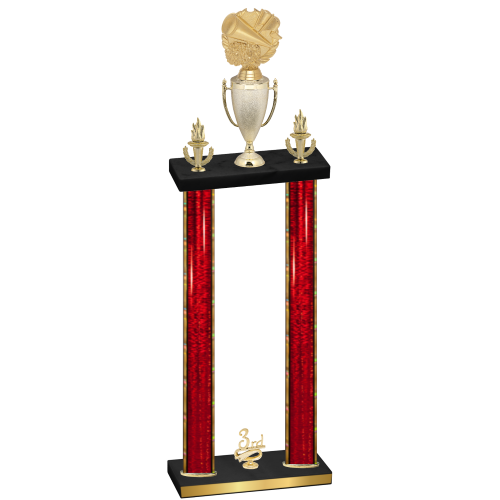 Double Red Glacier Third Place Cheerleading Trophy