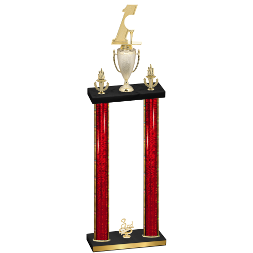 Double Red Glacier Third Place Golf Trophy