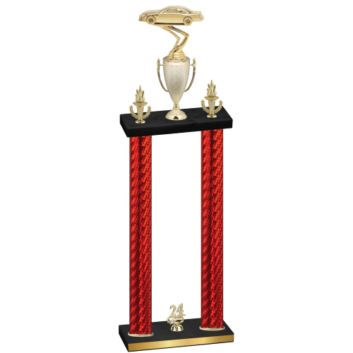 Double Red Carbon Fiber Year Cars Trophy