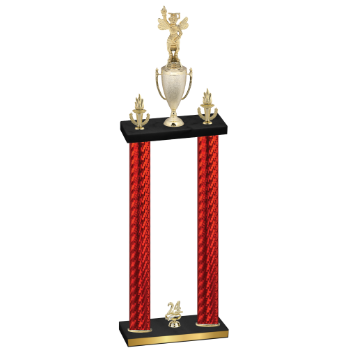 Double Red Carbon Fiber Year Academics Trophy