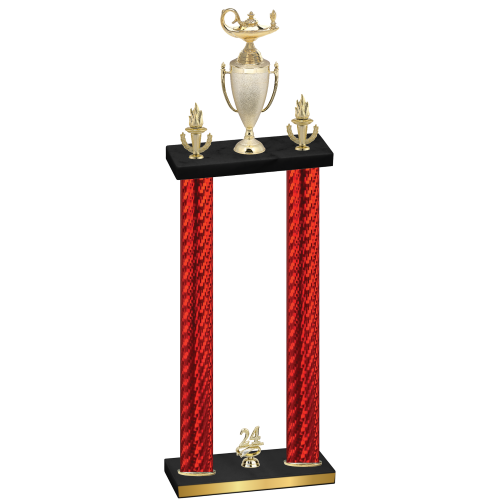 Double Red Carbon Fiber Year Academics Trophy