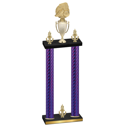 Double Purple Carbon Fiber Victory Soccer Trophy