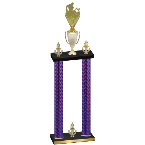 Double Purple Carbon Fiber Victory Rugby Trophy
