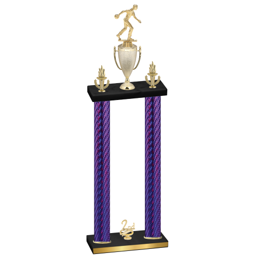 Double Purple Carbon Fiber Second Place Bowling Trophy