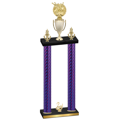 Double Purple Carbon Fiber Second Place Bowling Trophy