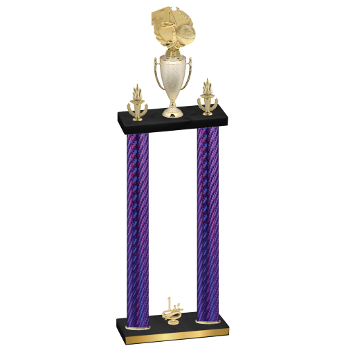 Double Purple Carbon Fiber First Place Basketball Trophy