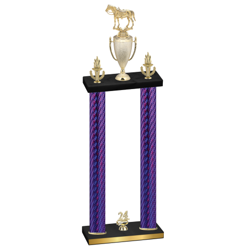 Double Purple Carbon Fiber Year Horses Trophy