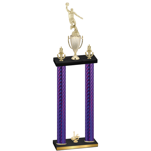 Double Purple Carbon Fiber First Place Basketball Trophy
