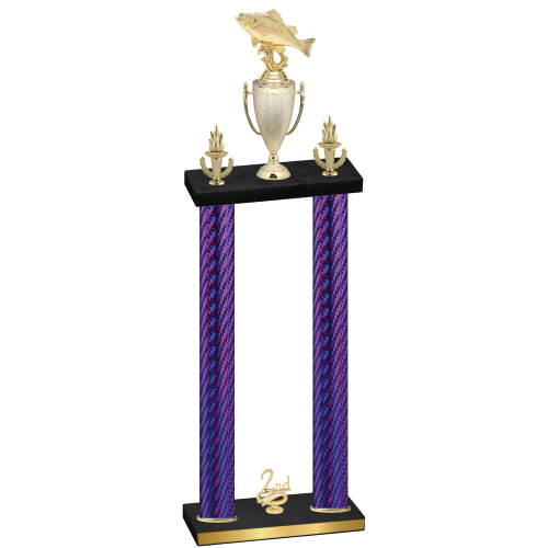 Double Purple Carbon Fiber Second Place Fishing Trophy