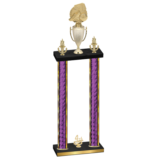 Double Purple Glacier Fourth Place Soccer Trophy