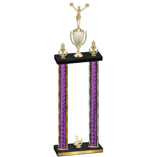 Double Purple Glacier Third Place Cheerleading Trophy