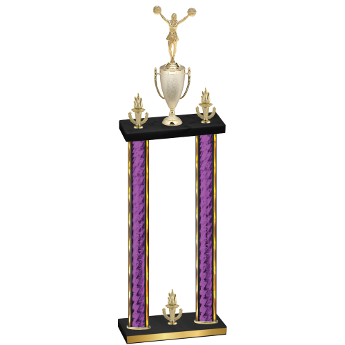 Double Purple Glacier Victory Cheerleading Trophy