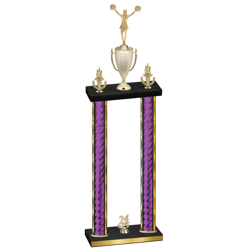 Double Purple Glacier Year Cheerleading Trophy