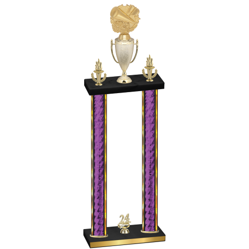 Double Purple Glacier Year Cheerleading Trophy