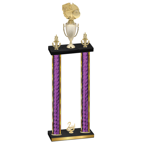 Double Purple Glacier Second Place Basketball Trophy