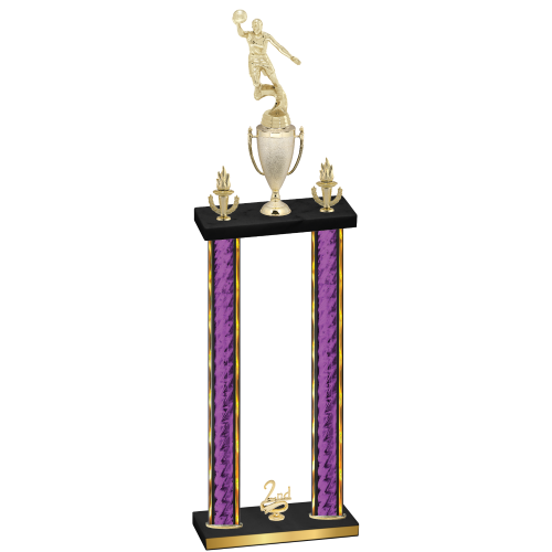 Double Purple Glacier Second Place Basketball Trophy