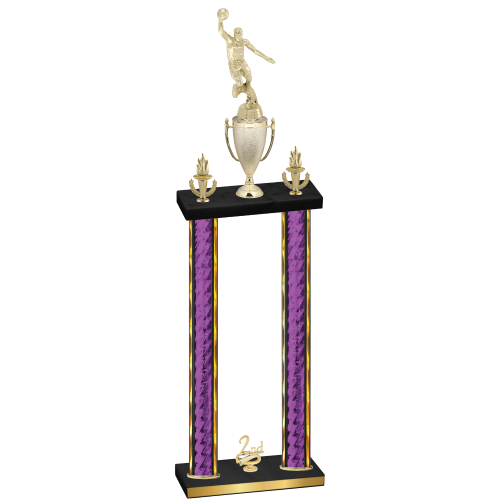Double Purple Glacier Second Place Basketball Trophy