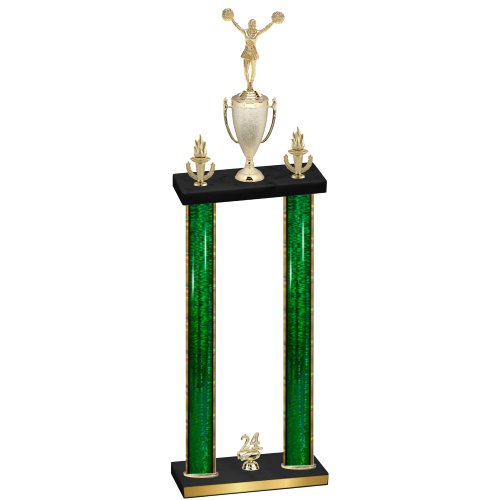 Double Green Glacier Year Cheerleading Trophy
