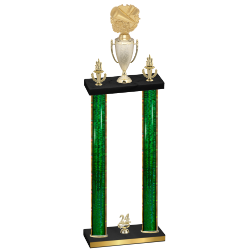 Double Green Glacier Year Cheerleading Trophy