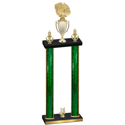 Double Green Glacier Year Basketball Trophy