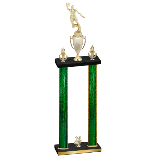 Double Green Glacier Year Basketball Trophy