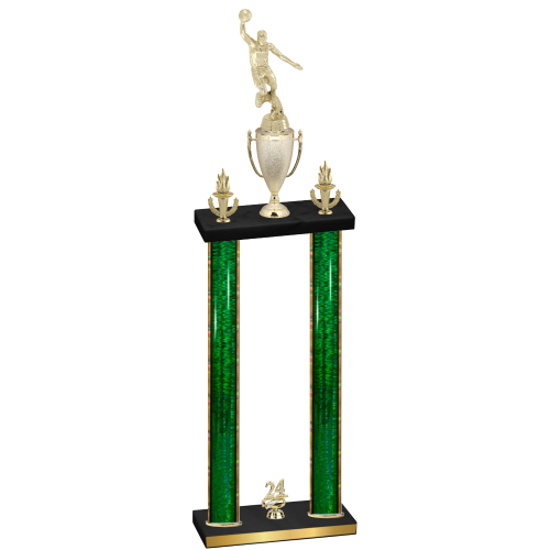 Double Green Glacier Year Basketball Trophy