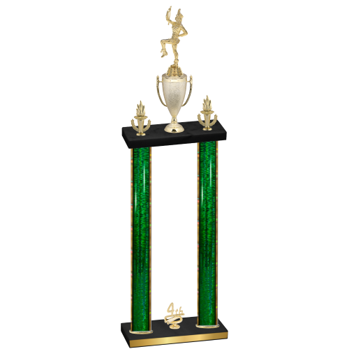 Double Green Glacier Fourth Place Majorette Trophy