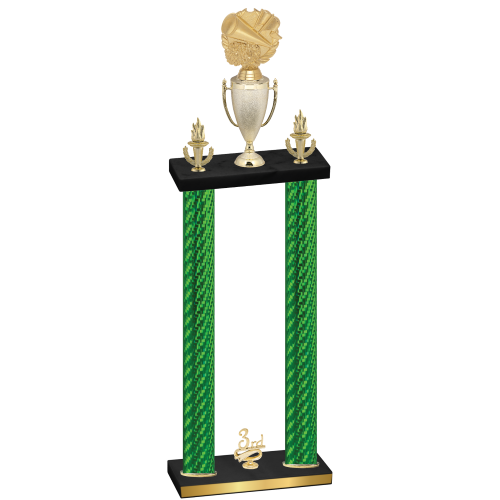 Double Green Carbon Fiber Third Place Cheerleading Trophy