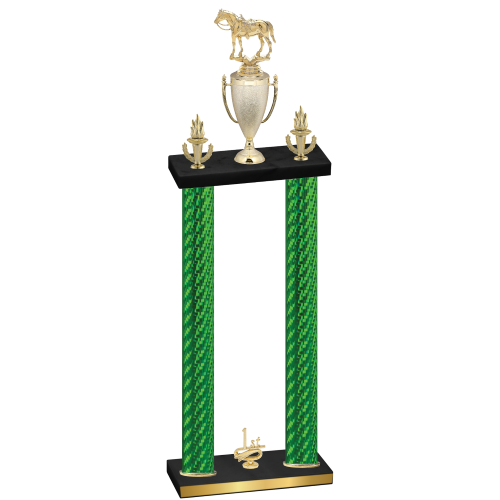 Double Green Carbon Fiber First Place Horses Trophy