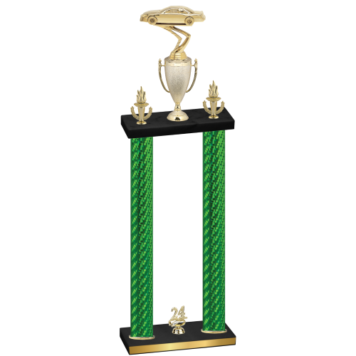 Double Green Carbon Fiber Year Cars Trophy