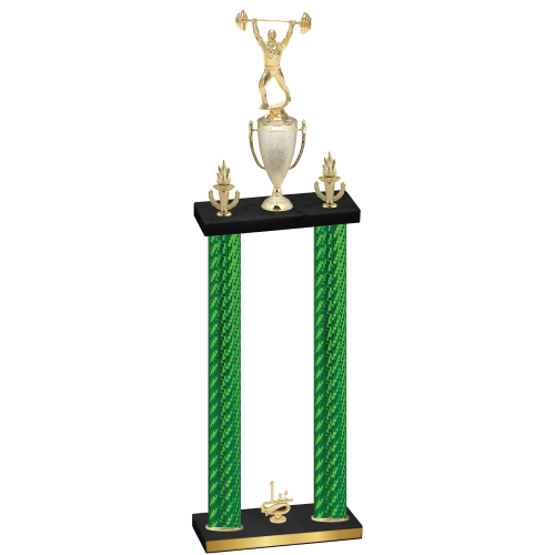 Double Green Carbon Fiber First Place Weights Trophy