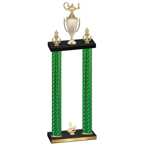 Double Green Carbon Fiber Third Place Academics Trophy