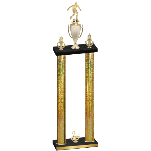 Double Gold Glacier Second Place Soccer Trophy